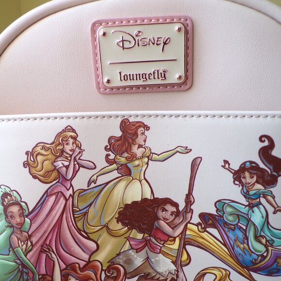 Loungefly Princess Sketch Cinderella Aurora Moana Jasmine Belle Mini Backpack - Picture 2 of 16